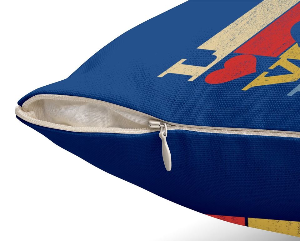 Retro Love Labrador Retriever Throw Pillow