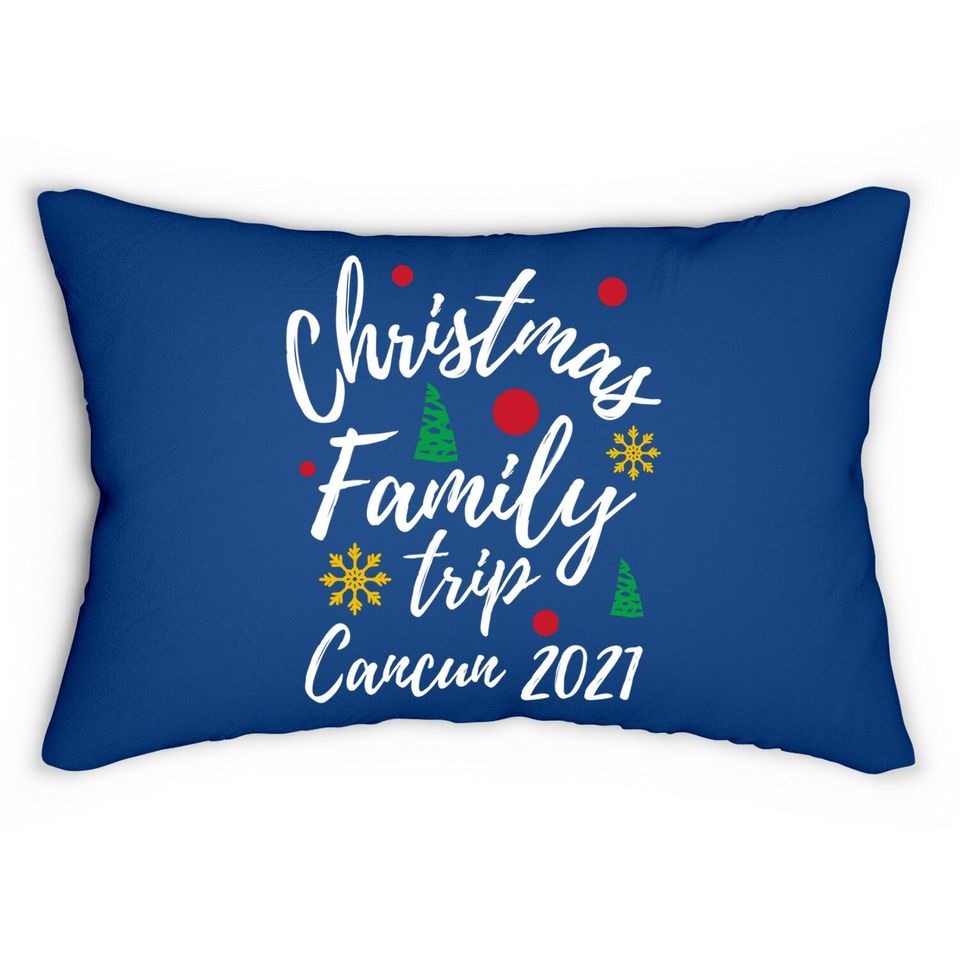 Cancun Family Christmas Mexico Trip 2021 Lumbar Pillow