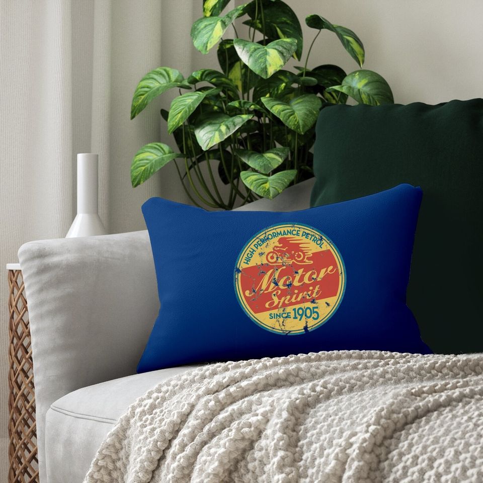 Vintage Motorcycle Lumbar Pillow