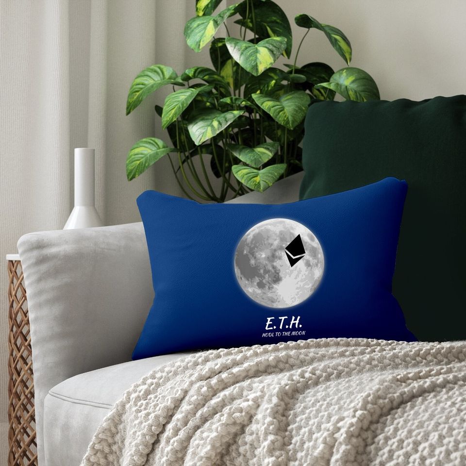 Eth To The Moon Crypto Lumbar Pillow