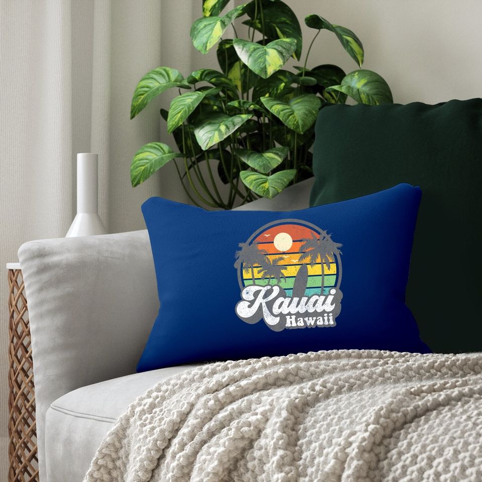 Vintage Kauai Beach Hawaii 70's Lumbar Pillow