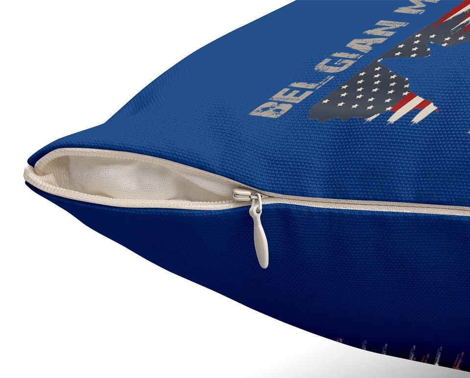 Belgian Malinois American Flag Throw Pillow