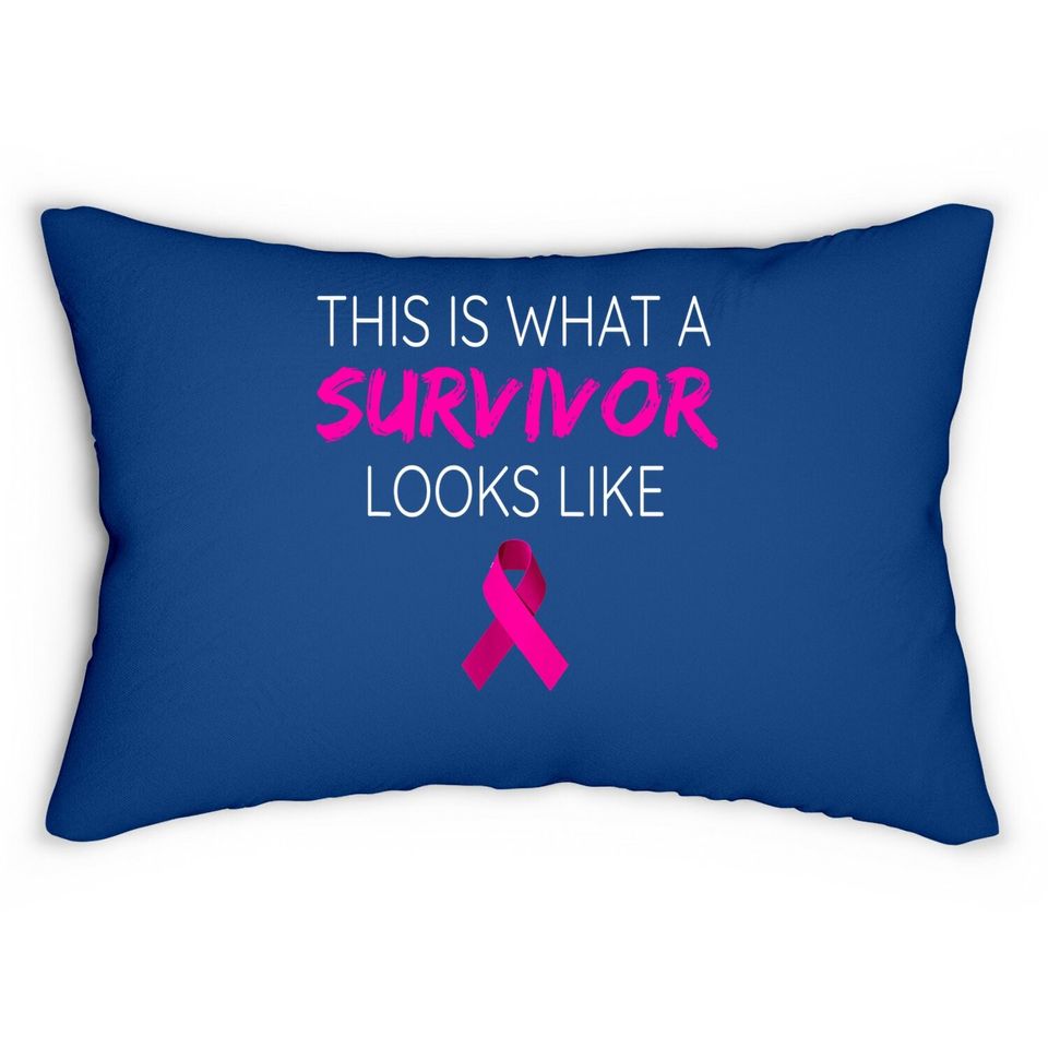 Breast Cancer Awareness Lumbar Pillow Survivor Pink Ribbon Gifts Lumbar Pillow