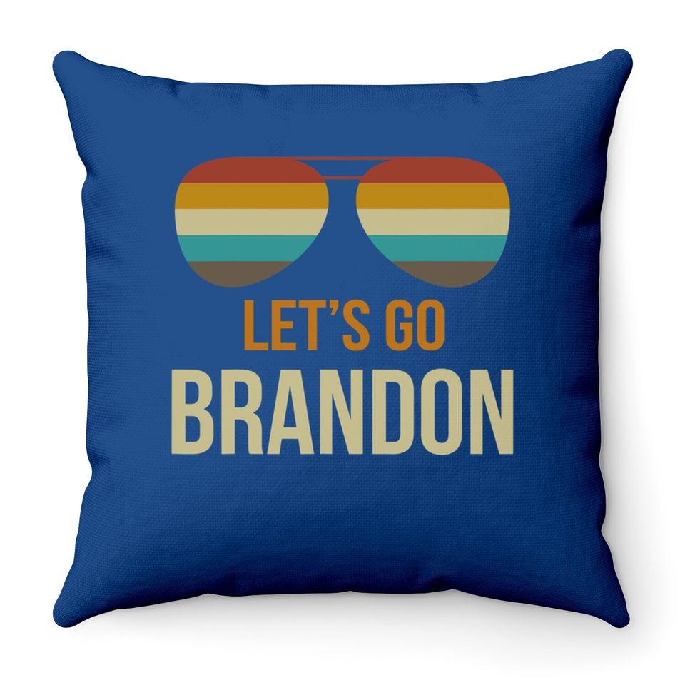 Let's Go Brandon Retro Vintage Sunglasses Throw Pillow