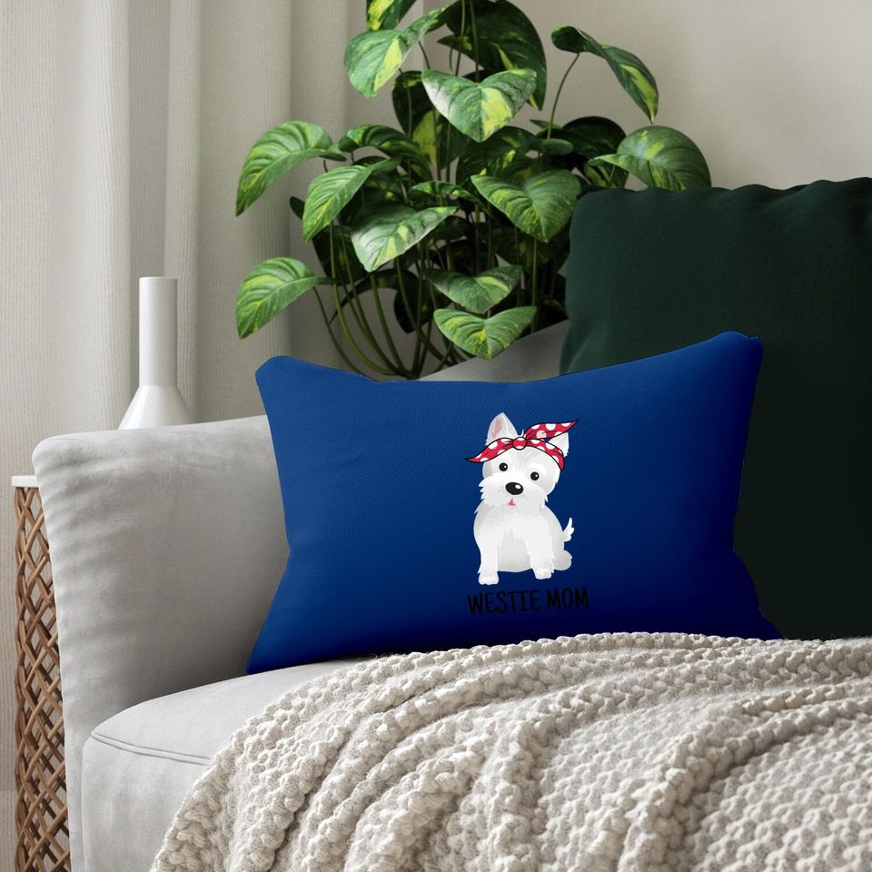 Westie Mom West Highland White Terrier Dog Lumbar Pillow