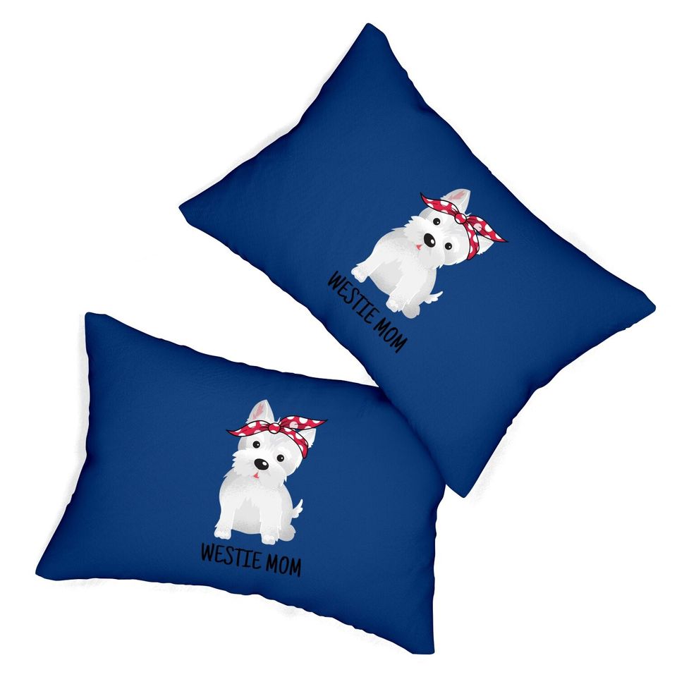 Westie Mom West Highland White Terrier Dog Lumbar Pillow