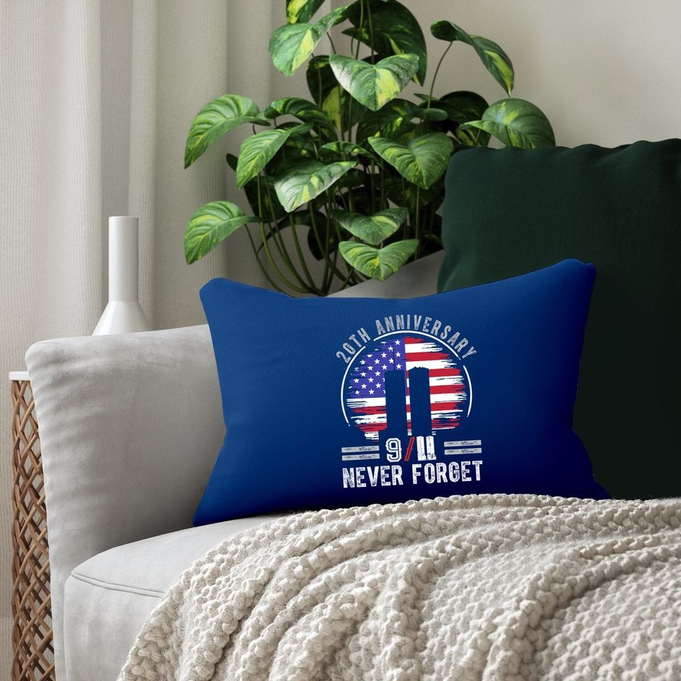 Patriot Day 2021 Never Forget 9-11 20th Anniversary Lumbar Pillow