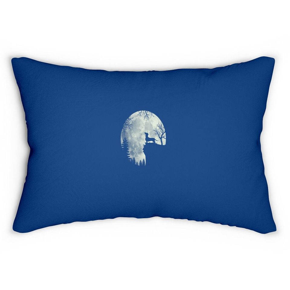 Dachshund And Moon Halloween Lumbar Pillow