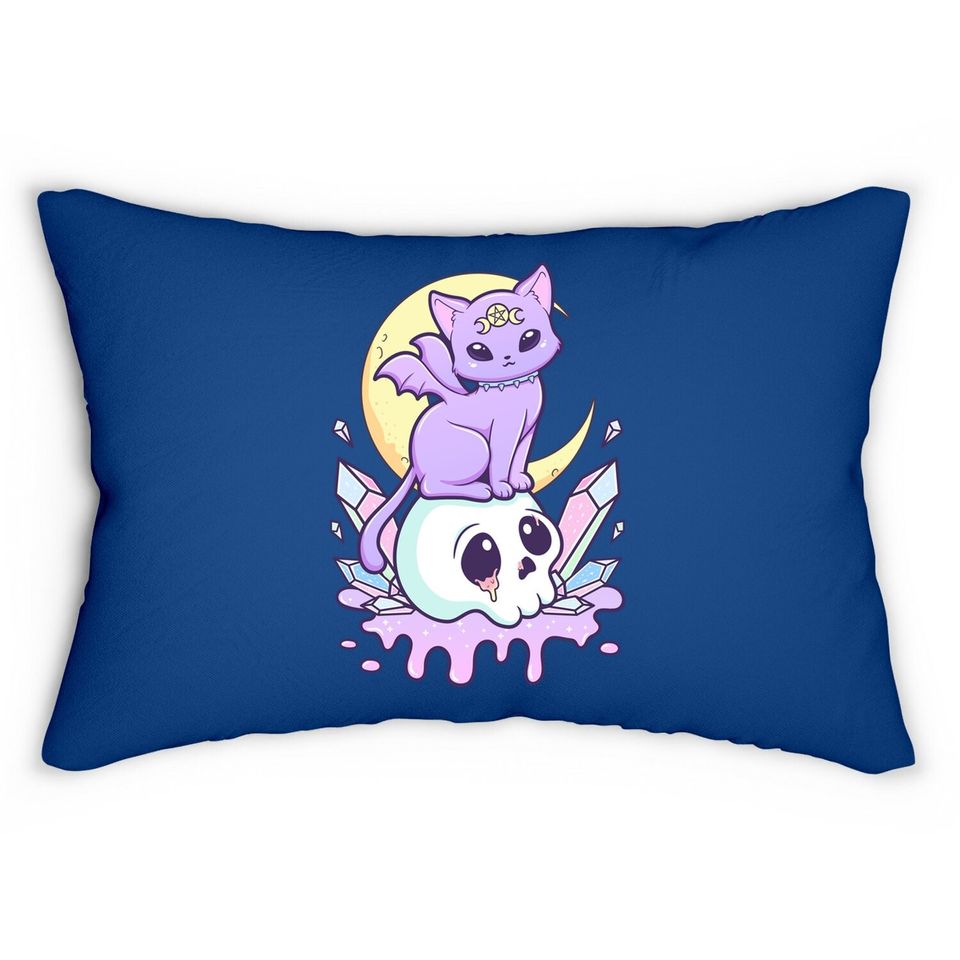 Kawaii Pastel Goth Cute Creepy Witchy Lumbar Pillow
