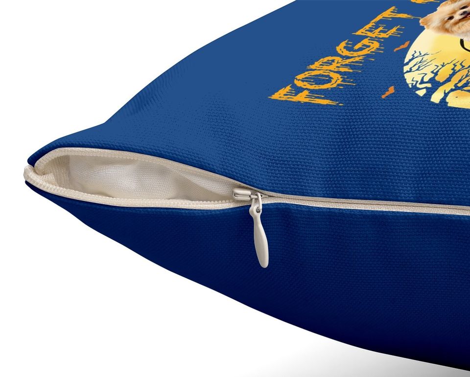 Candy Pumpkin Pomeranian Throw Pillow