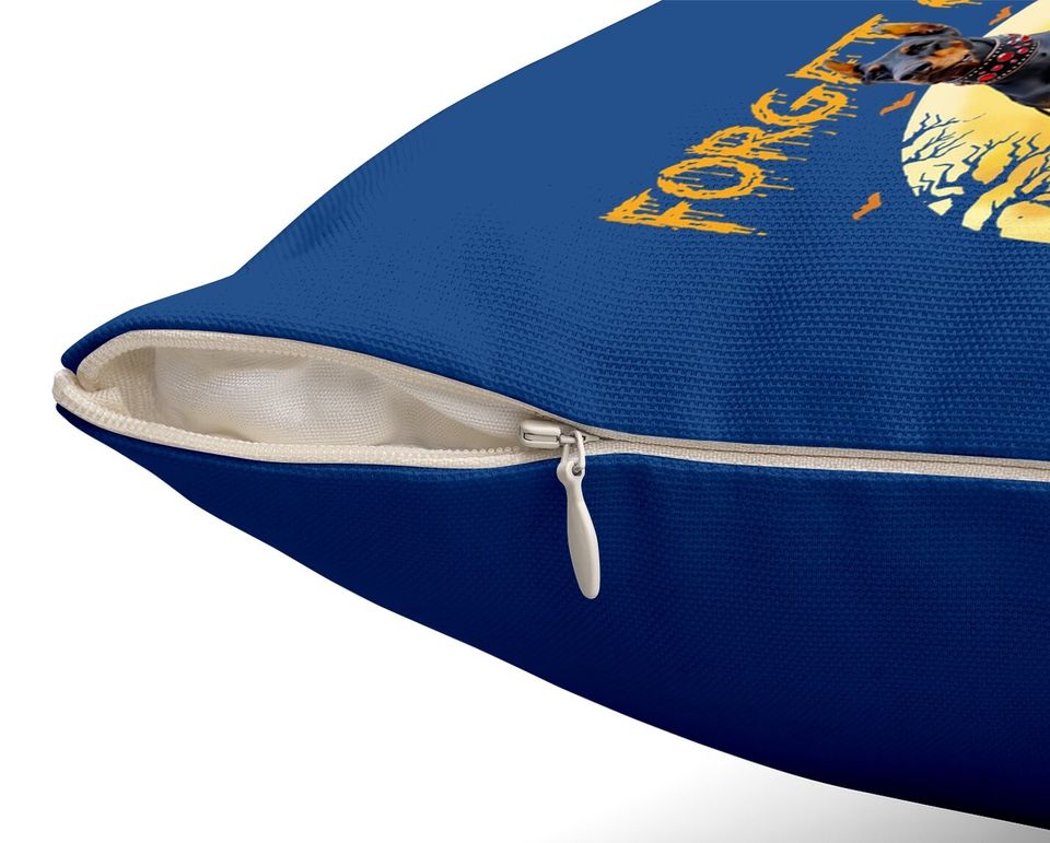 Candy Pumpkin Doberman Dog Throw Pillow