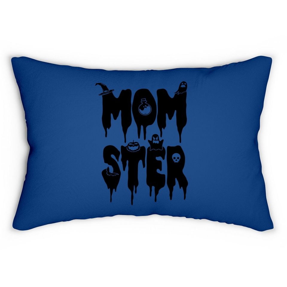Momster Halloween Messy Bun Mom Ster Lumbar Pillow