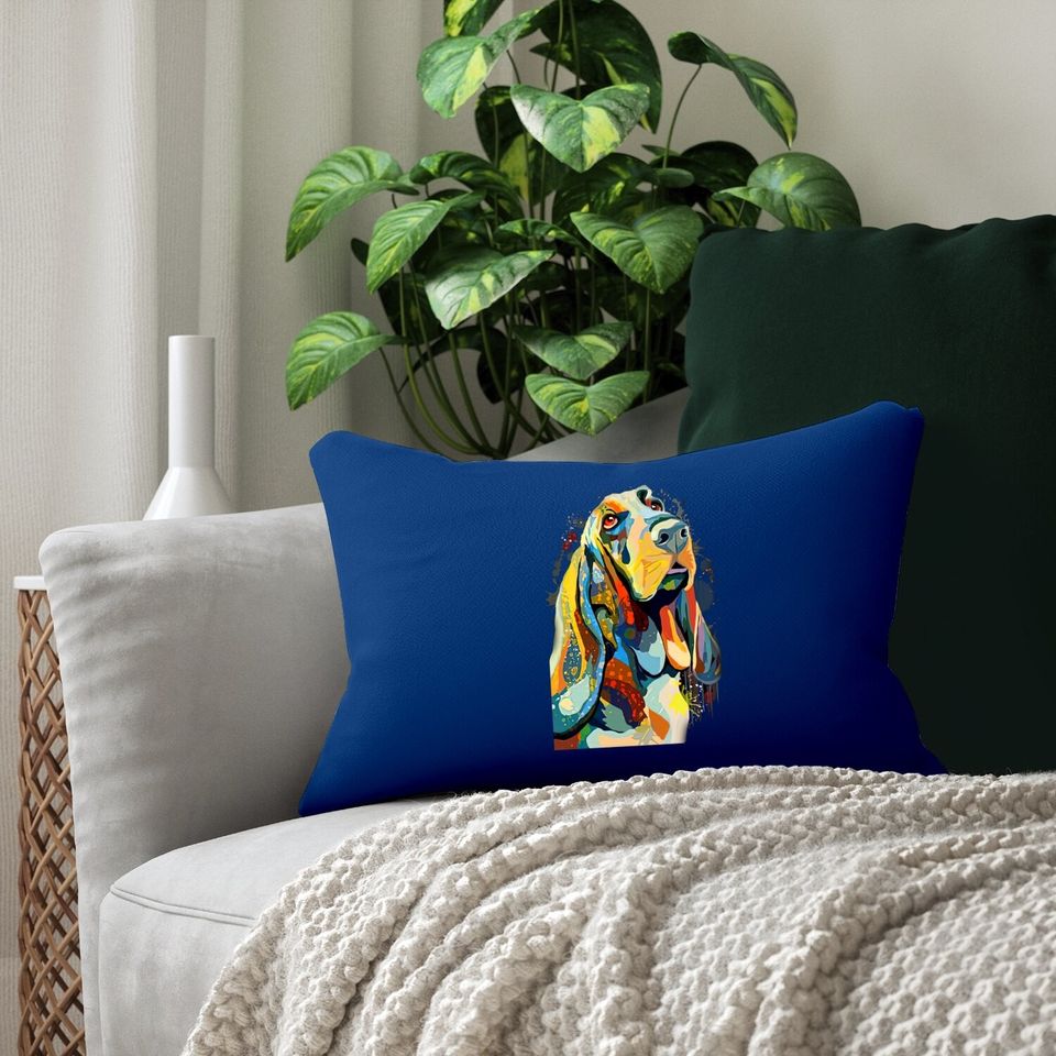 Basset Hound Hand Drawn Dog Lover Owner Paint Lumbar Pillow