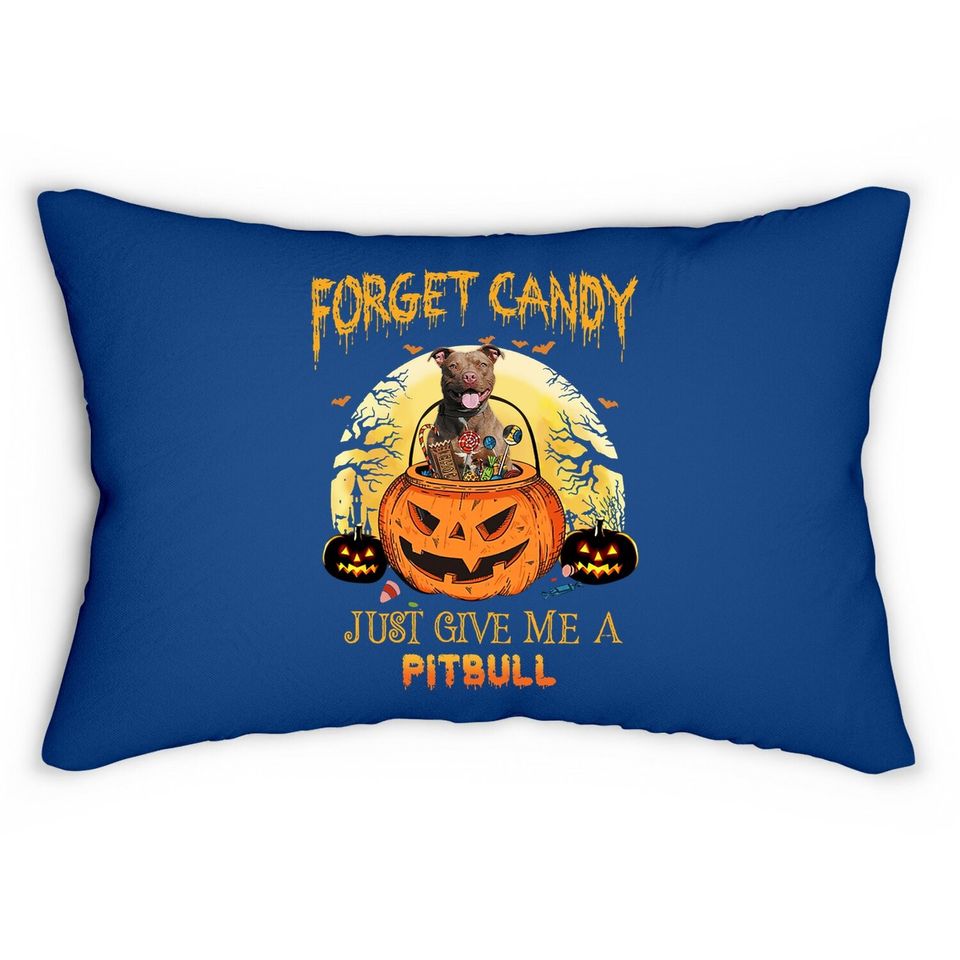 Candy Pumpkin Pitbull Dog Lumbar Pillow