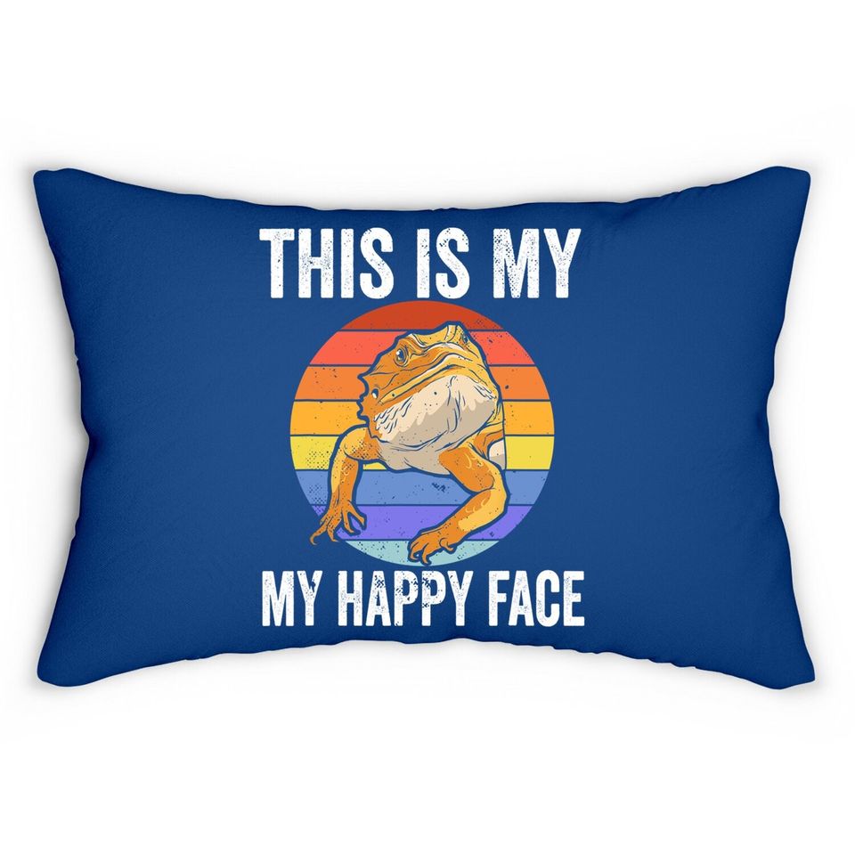This Is My Happy Face Bearded Dragon For A Reptiles Lover Lumbar Pillow