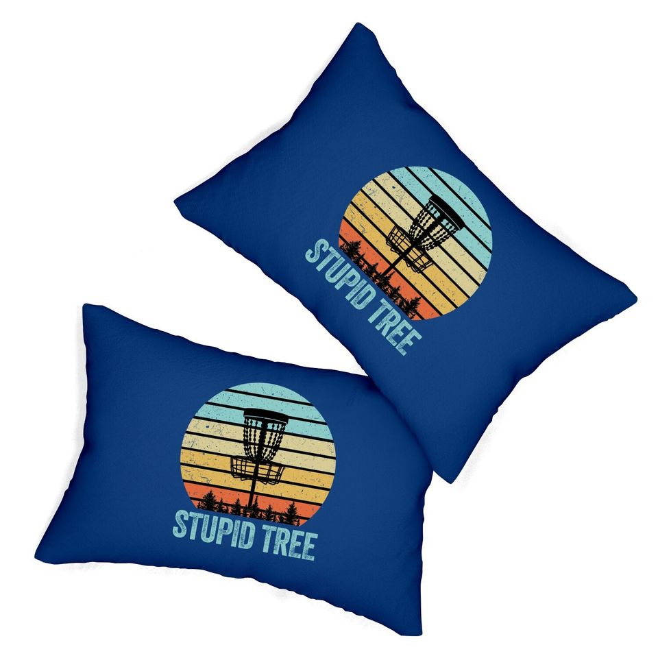 Disc Golf Funny Stupid Tree Retro Lumbar Pillow
