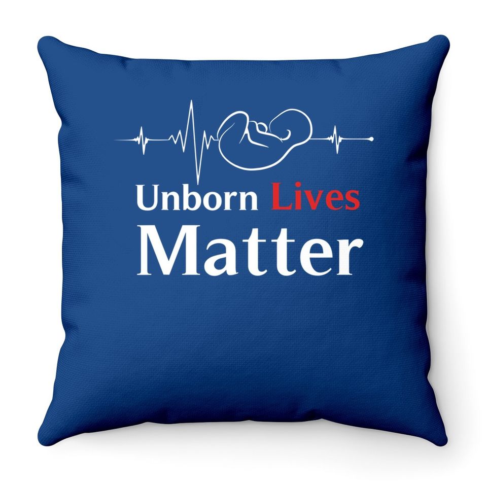 Unborn Lives Matter Heart Beat Throw Pillow