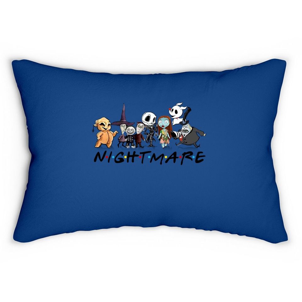 Jack And Sally With Friends Halloween Party Nightmare Before Christmas Characters Lumbar Pillow