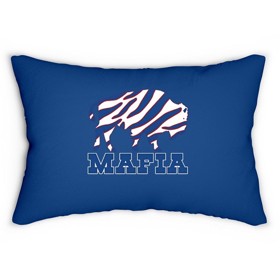 Red Bills Mafia Zubaz Logo Lumbar Pillow