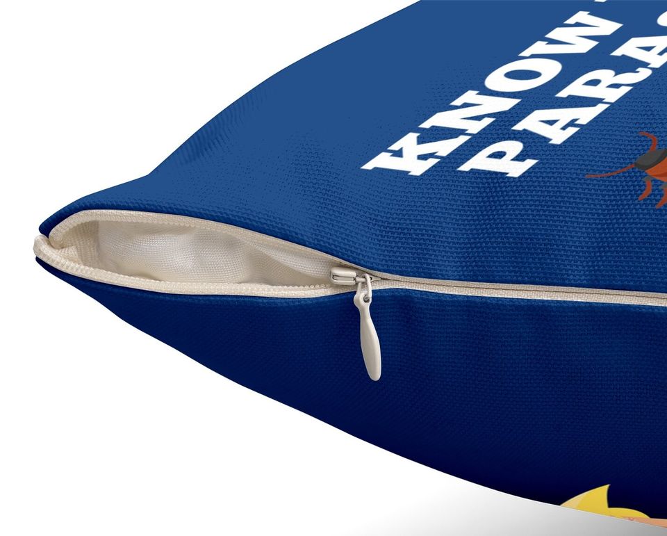 Know Your Parasites Funny Luna Tick Resist Throw Pillow