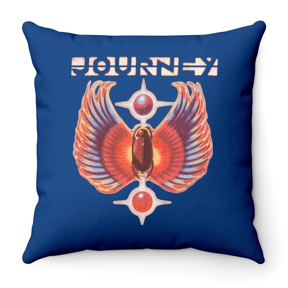 Journey Rock Band Music Group Colored Wings Logo Throw Pillow