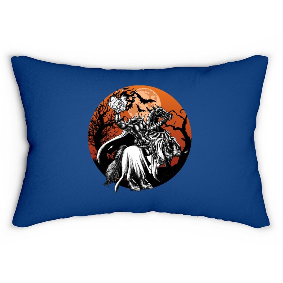 Headless Knight Lumbar Pillow Headless Flaming Pumpkin Halloween Lumbar Pillow