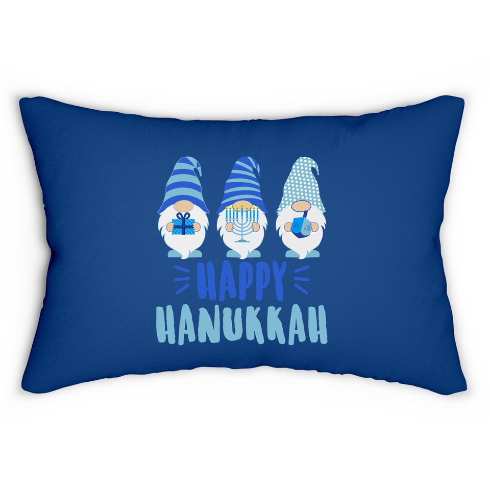 Tu Happy Hanukkah 2021 Gnome Menorah Dreidel Costume Lumbar Pillow