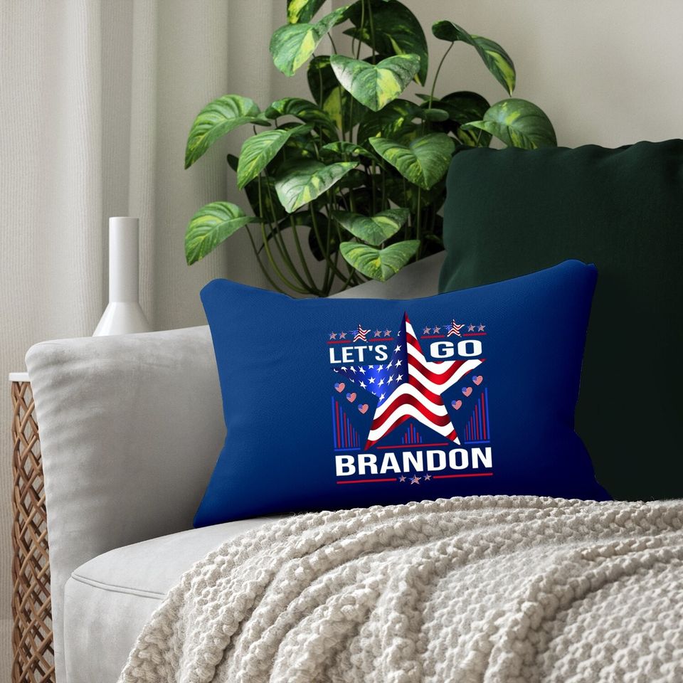 Let's Go Brandon Conservative Us Flag Lumbar Pillow