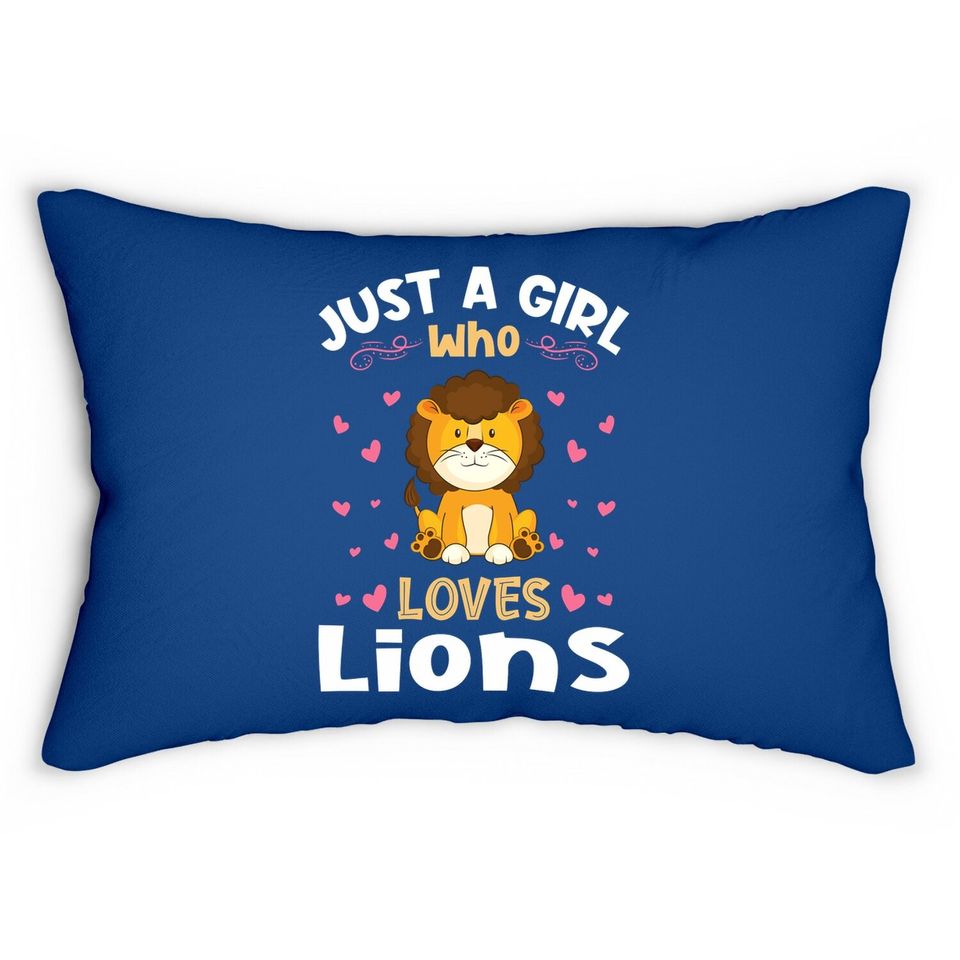 Just A Girl Who Loves Lions Cute Lumbar Pillow
