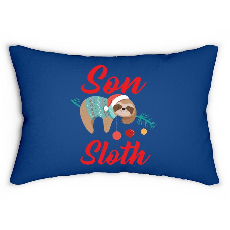 Sloth Christmas Family Matching Son Lumbar Pillow