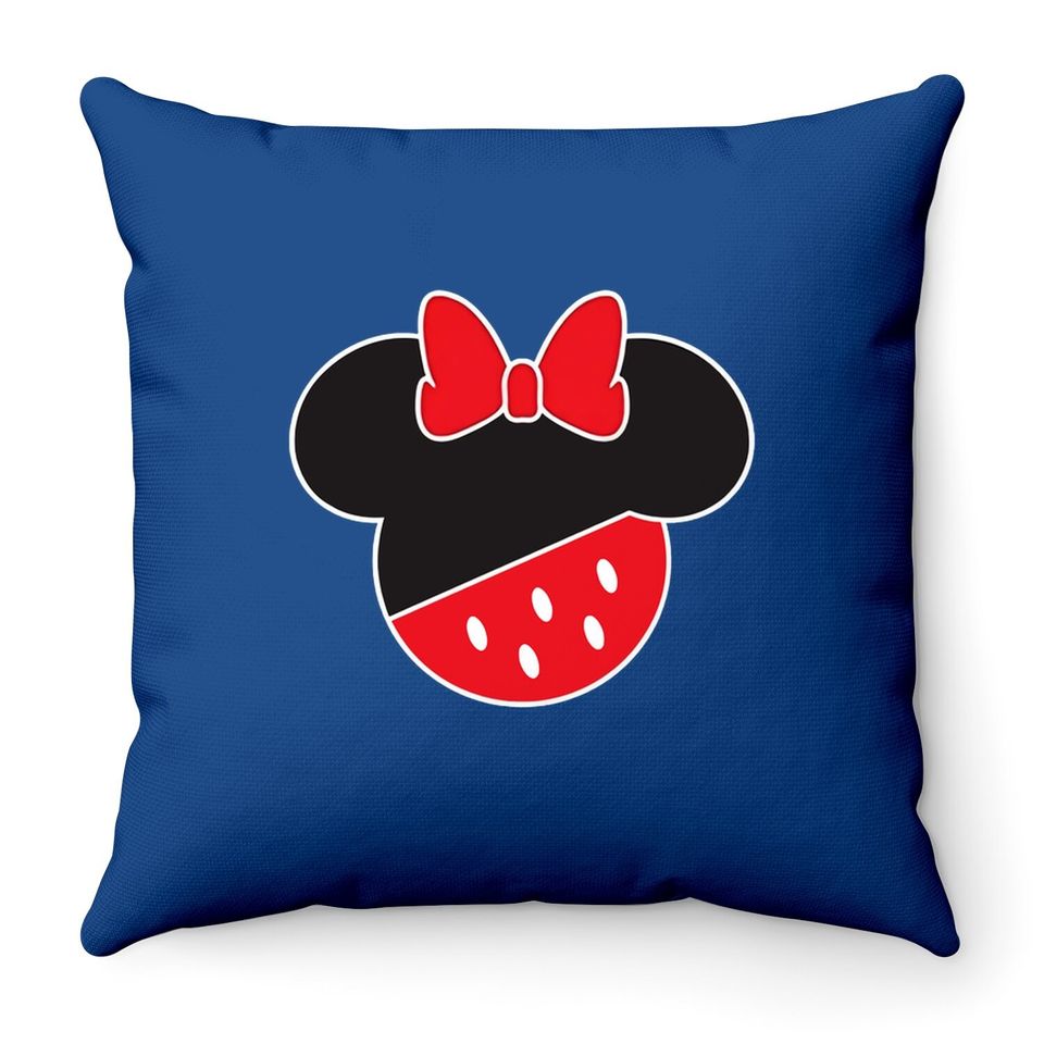 Minnie And Mickey Mouse Family Trip Throw Pillow