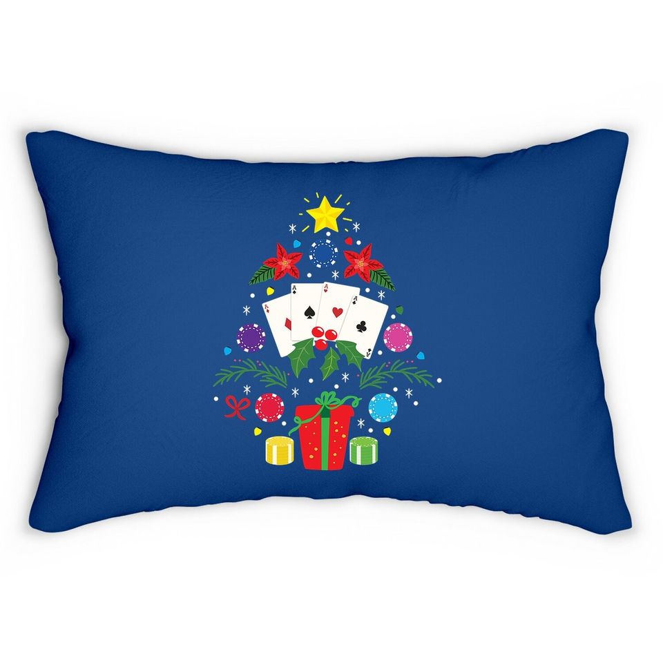 Poker Christmas Tree Funny Gift Classic Lumbar Pillow