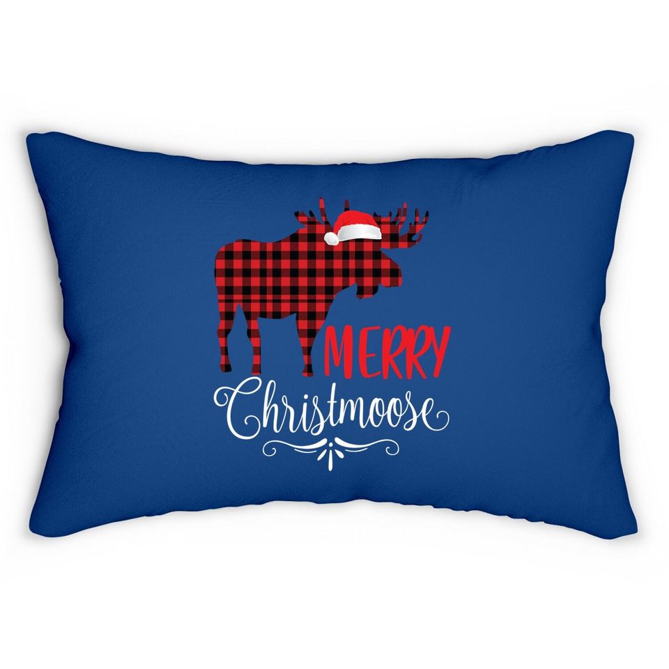 Merry Christmoose Family Christmas Pajamas Plain Moose Lumbar Pillow