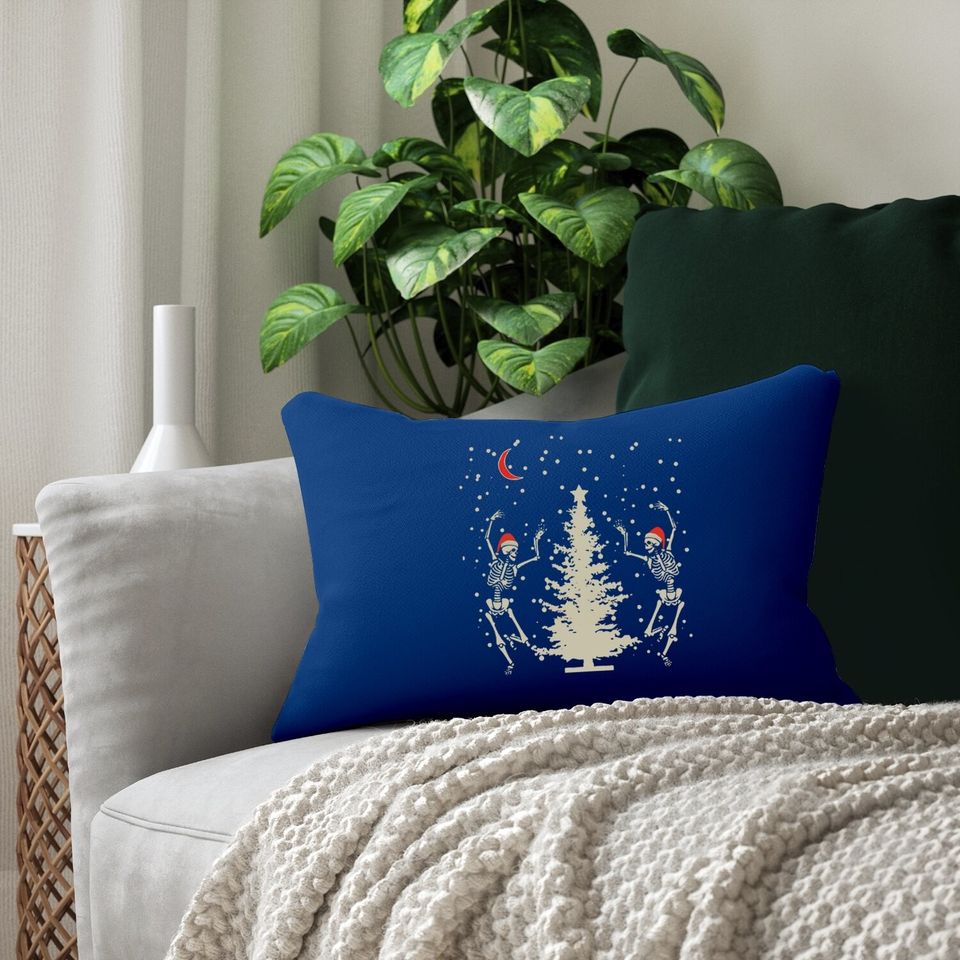 Dancing Skeleton Christmas Christmas Lumbar Pillow