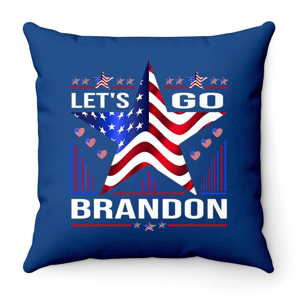 Let's Go Brandon Conservative Us Flag Throw Pillow