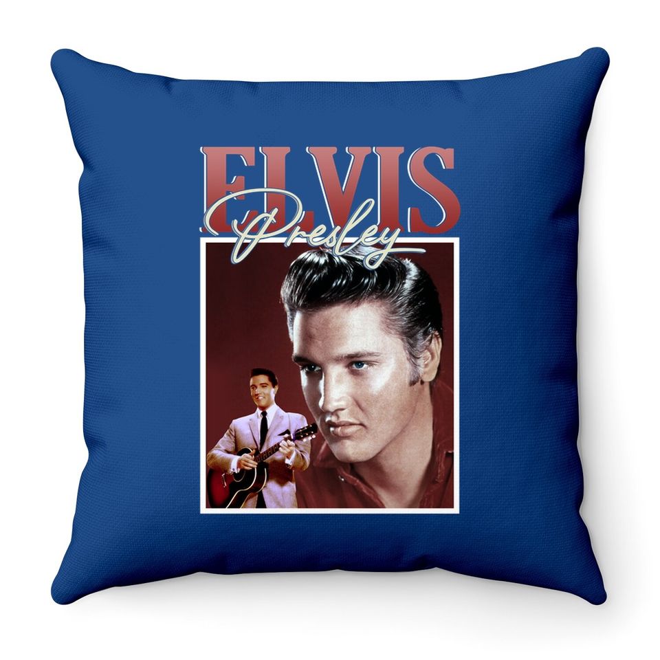 Elvis Presley Vintage Singer Throw Pillow