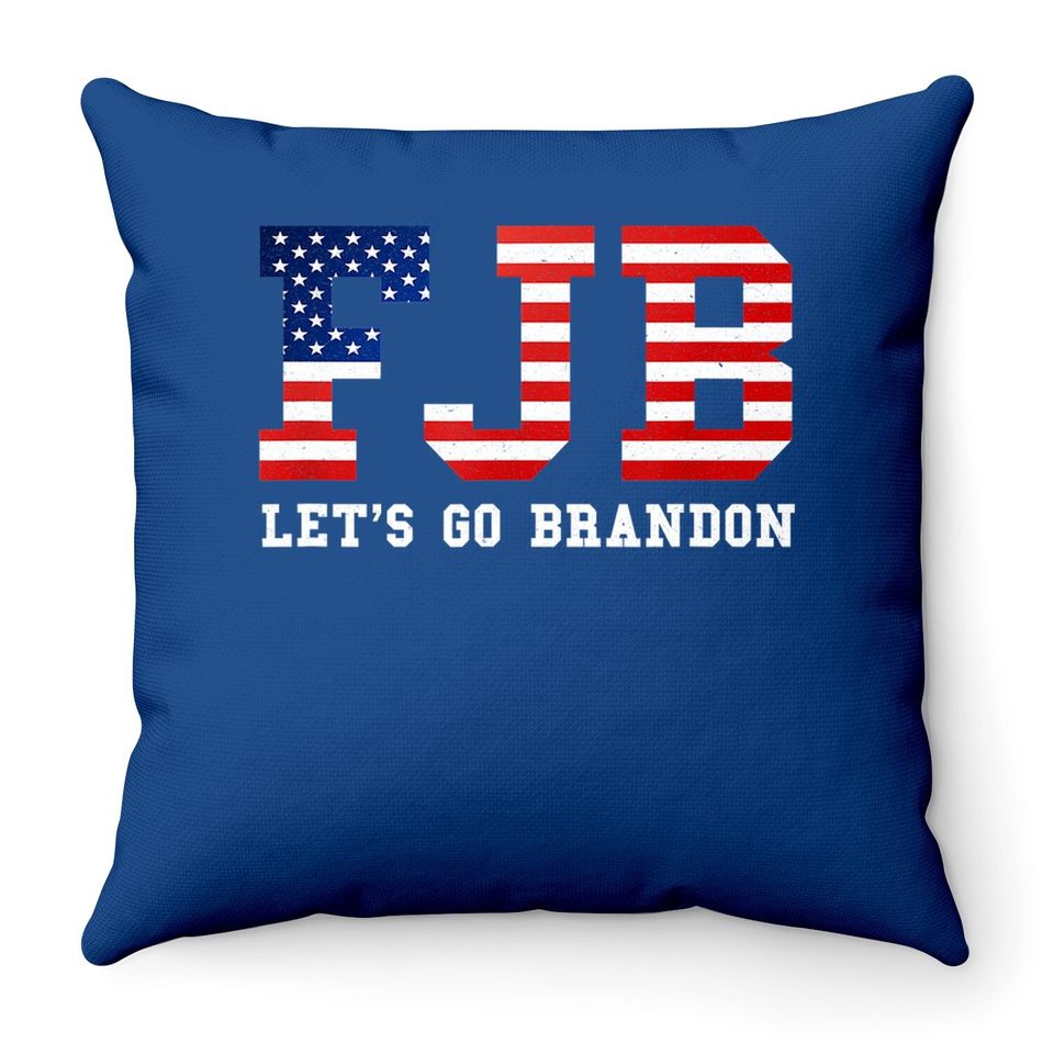 Fjb Throw Pillow, Lets Go Brandon Let's Go Brandon Throw Pillow, Hashtag Fjb Pro America Us Distressed Flag Throw Pillow