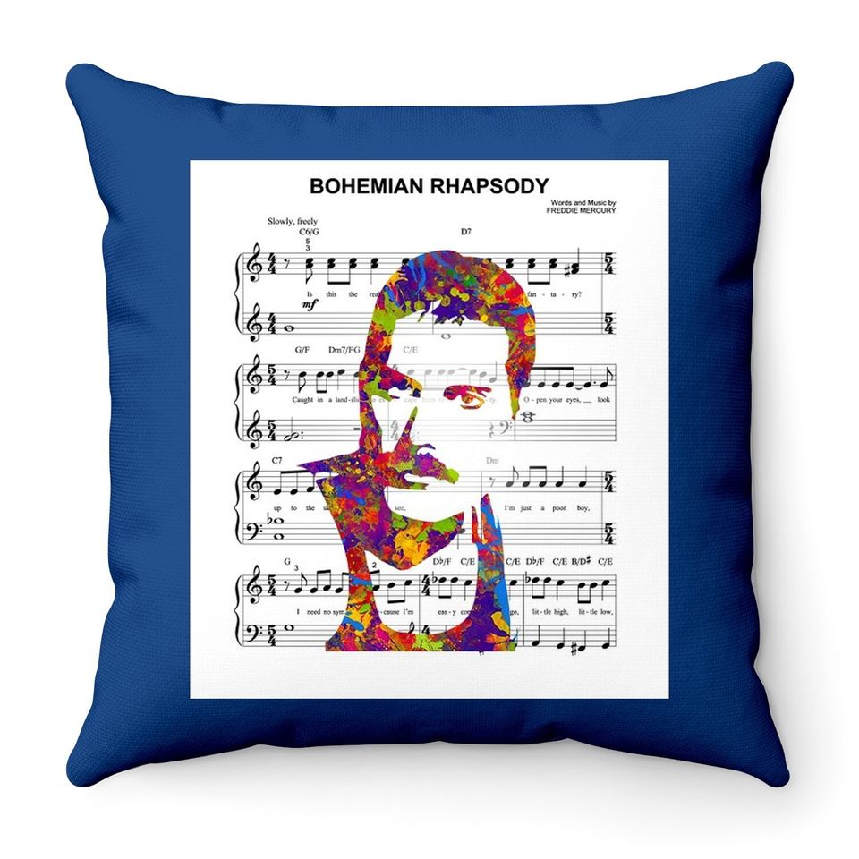 Freddie Mercury Music Throw Pillow