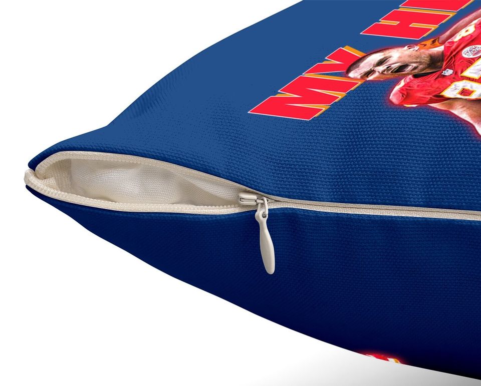 Travis Kelce My Heart Is On That Field Throw Pillow