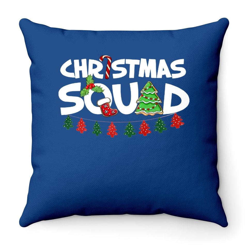 Christmas Squad Funny Xmas Tree Throw Pillow