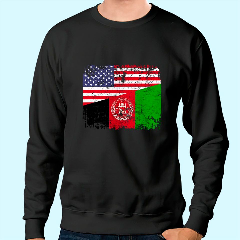 Usa Afghanistan Flag Sweatshirt