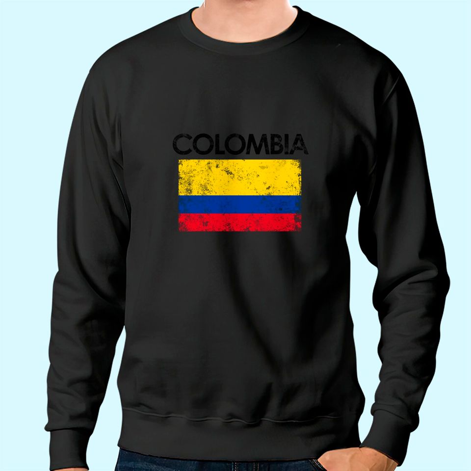 Vintage Colombia Flag Pride Gift Sweatshirt