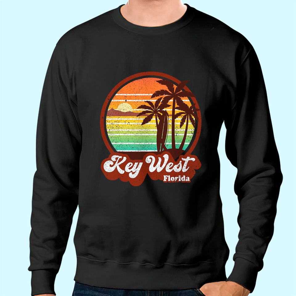 Key West Souvenirs Florida Vintage Surf Surfing Retro 70s Sweatshirt