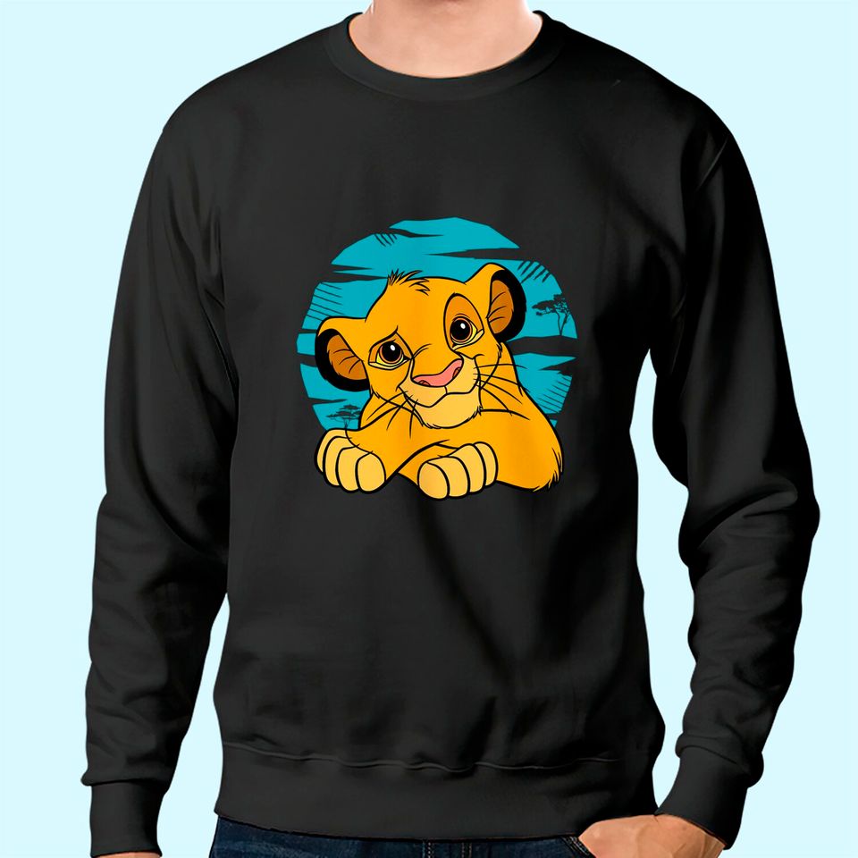 The Lion King Young Simba Resting Blue 90s Sweatshirt