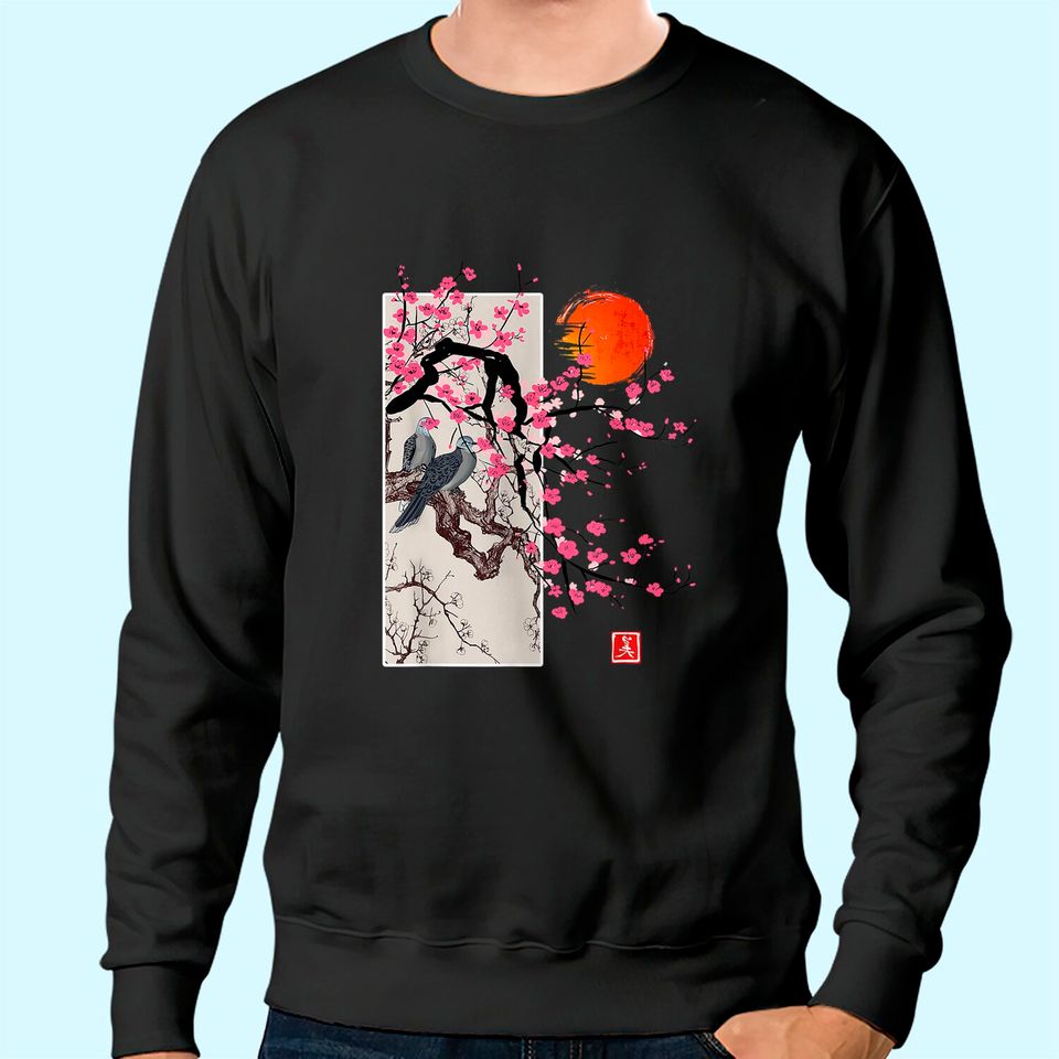 Vintage Sakura Blossom Japanese Cherry Scenery Gift Tee Sweatshirt