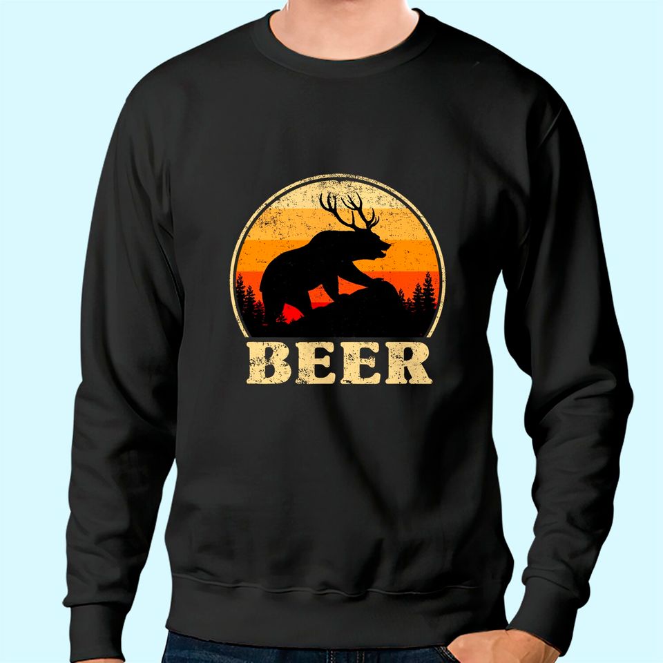Bear deer funny beer vintage st patricks day Sweatshirt