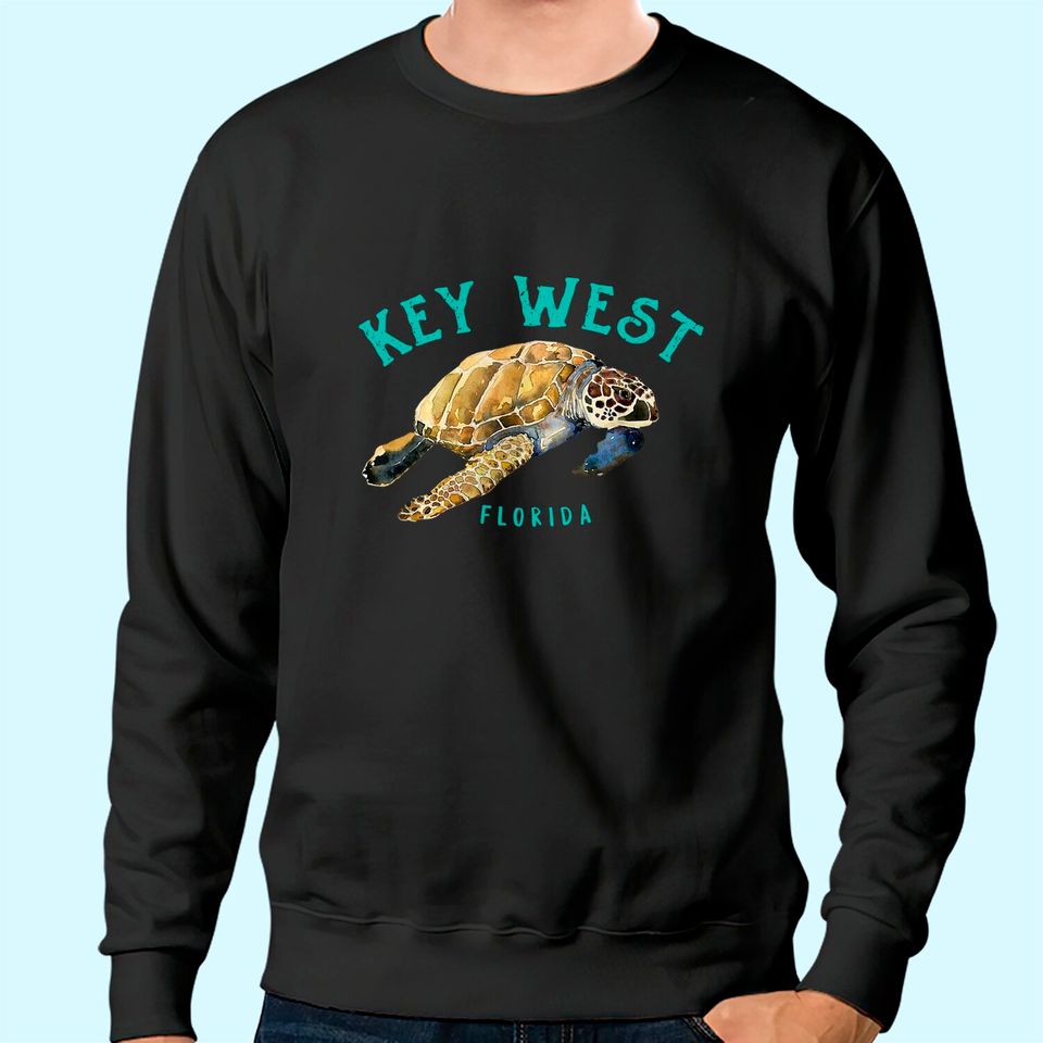 Key West Florida Happy Sea Turtle Sweatshirt
