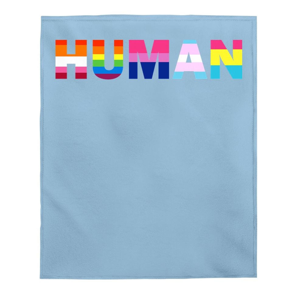 Human Rainbow Flag Lgbt Gay Pride Month Transgender Ally O Neck Baby Blanket