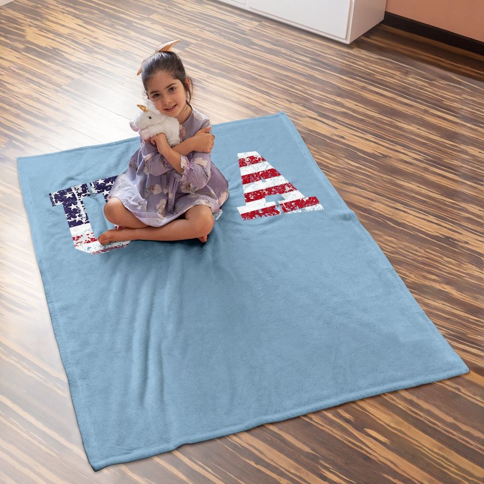 Usa Baby Blanket Patriotic 4th Of July Baby Blanket American Flag Vintage Baby Blanket