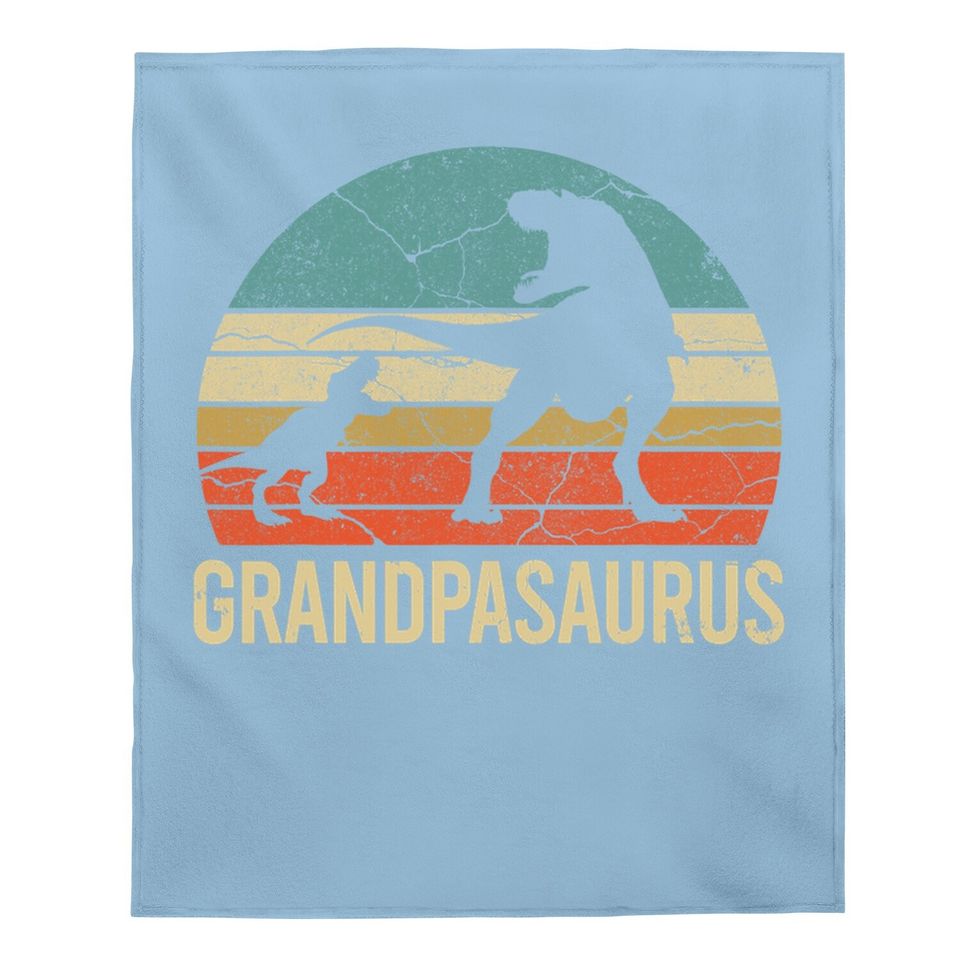 Grandpa Dinosaur 1 Grandson Christmas Gift Father's Day Baby Blanket